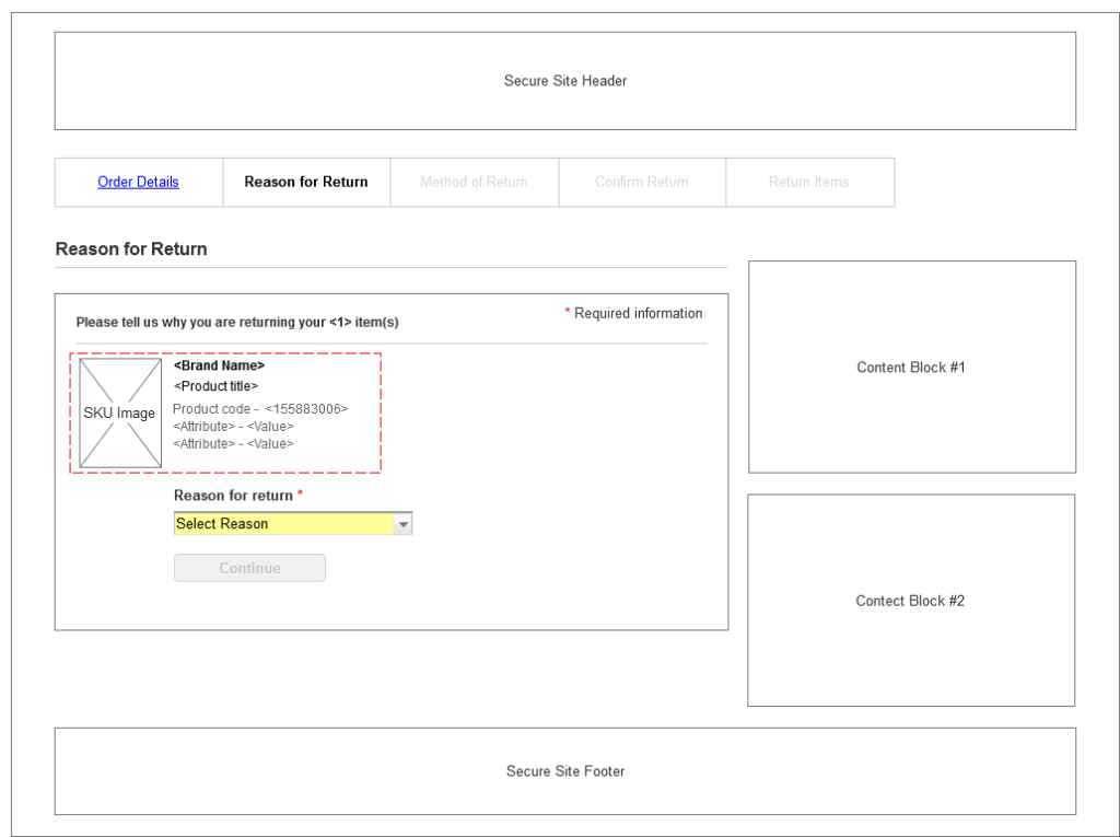 Reason for Return Page